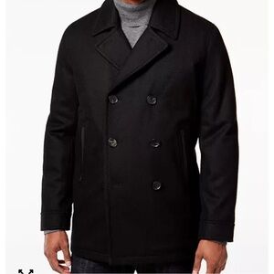 INC International Concept Men’s Black Peacoat Size M NWT